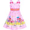 Sunny Fashion Girls Dress Ladybug Polka Dot Bow Tie(Pink Castle)