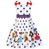 Sunny Fashion Girls Dress Ladybug Polka Dot Bow Tie(White)