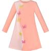 Sunny Fashion Girls Dress Long Sleeve Butterfly Color Contrast Casual Wearing(Light Pink Butterfly)