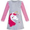 Sunny Fashion Girls Dress Long Sleeve Christmas Reindeer Snow Holiday Party(Gray)