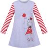 Sunny Fashion Girls Dress Long Sleeve Christmas Reindeer Snow Holiday Party(Gray Girl)