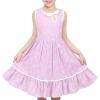 Sunny Fashion Girls Dress Purple Flower Summer Casual Dress Lace Size 6-14(Pink White Flower)