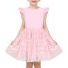 Sunny Fashion Girls Dress Purple Short Sleeve Rainbow Tulle Skirt Birthday Party(Pink Sequin)