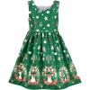 Sunny Fashion Girls Dress Purple Sunflower Green Leaves Butterfly Size 4-12(Green Gingerbread Man)