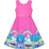 Sunny Fashion Girls Dress Purple Sunflower Green Leaves Butterfly Size 4-12(Pink Unicorn)