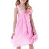 Sunny Fashion Girls Dress Sleeveless Halter Flower Multi Layer Chiffon(Pink)