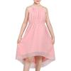 Sunny Fashion Girls Dress Yellow Leaf Sleeveless Summer Party Size 6-12(Light Pink)