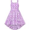 Sunny Fashion Girls Dress Yellow Leaf Sleeveless Summer Party Size 6-12(Purple)