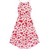 Sunny Fashion Girls Dress Yellow Leaf Sleeveless Summer Party Size 6-12(Red)