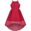 Sunny Fashion Girls Dress Yellow Leaf Sleeveless Summer Party Size 6-12(Red Swiss Dot)