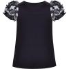Sunny Fashion Girls Short Sleeve Tee T-Shirt Butterfly Sleeve Cotton Casual(Black)
