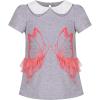 Sunny Fashion Girls Short Sleeve Tee T-Shirt Butterfly Sleeve Cotton Casual(Gray)