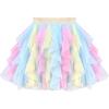 Sunny Fashion Girls Skirt Navy Blue Pearl Stars Sparkling Tutu Dancing Size 4-12(Blue Pink)