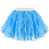 Sunny Fashion Girls Skirt Navy Blue Pearl Stars Sparkling Tutu Dancing Size 4-12(Blue Sequin)