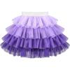 Sunny Fashion Girls Skirt Navy Blue Pearl Stars Sparkling Tutu Dancing Size 4-12(Gradient Purple)