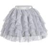 Sunny Fashion Girls Skirt Navy Blue Pearl Stars Sparkling Tutu Dancing Size 4-12(Gray)