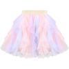 Sunny Fashion Girls Skirt Navy Blue Pearl Stars Sparkling Tutu Dancing Size 4-12(Purple Pink)