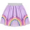 Sunny Fashion Girls Skirt Navy Blue Pearl Stars Sparkling Tutu Dancing Size 4-12(Purple Rainbow)