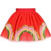 Sunny Fashion Girls Skirt Navy Blue Pearl Stars Sparkling Tutu Dancing Size 4-12(Red Rainbow)