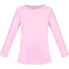Sunny Fashion Girls White Long Sleeve T-Shirt Top Rainbow Sequins Letter Star(Plain Light Pink)