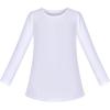 Sunny Fashion Girls White Long Sleeve T-Shirt Top Rainbow Sequins Letter Star(Plain White)