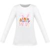 Sunny Fashion Girls White Long Sleeve T-Shirt Top Rainbow Sequins Letter Star(White Bunny)