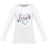 Sunny Fashion Girls White Long Sleeve T-Shirt Top Rainbow Sequins Letter Star(White Heart)