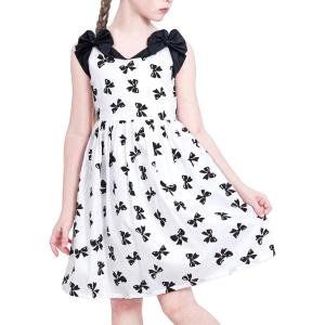 Sunny Fashion Girls Dress Purple Sunflower Green Leaves Butterfly Size 4-12(White)