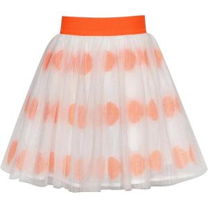 Sunny Fashion Girls Skirt Navy Blue Pearl Stars Sparkling Tutu Dancing Size 4-12(Orange)