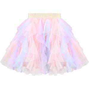 Sunny Fashion Girls Skirt Navy Blue Pearl Stars Sparkling Tutu Dancing Size 4-12(Purple Pink)
