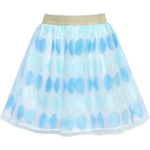 Sunny Fashion Girls Skirt Navy Blue Pearl Stars Sparkling Tutu Dancing Size 4-12(Sky Blue)