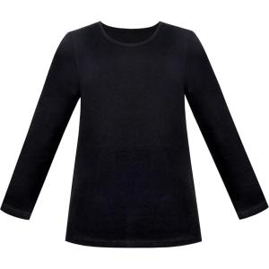 Sunny Fashion Girls White Long Sleeve T-Shirt Top Rainbow Sequins Letter Star(Black)