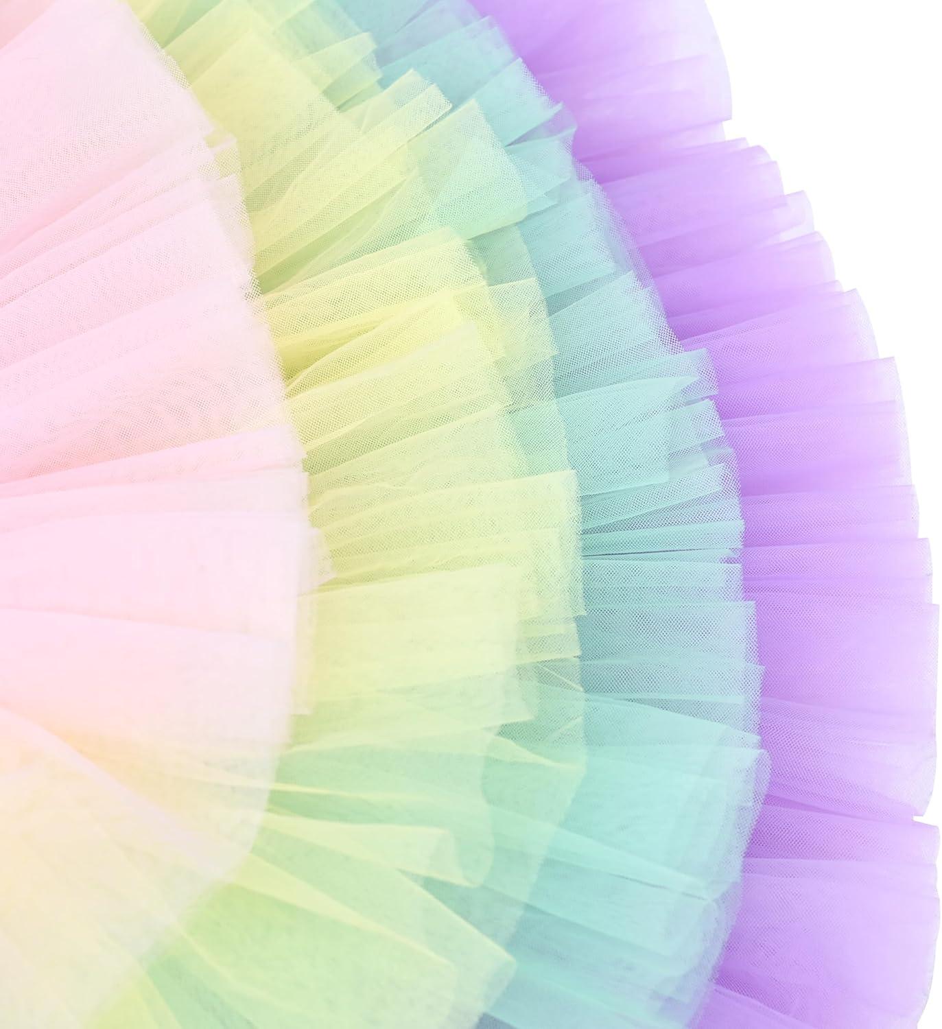 imageGirls Dress Pink Tutu Unicorn Dancing Tiered Skirt Ballet Birthday Party 37Rainbow Swan