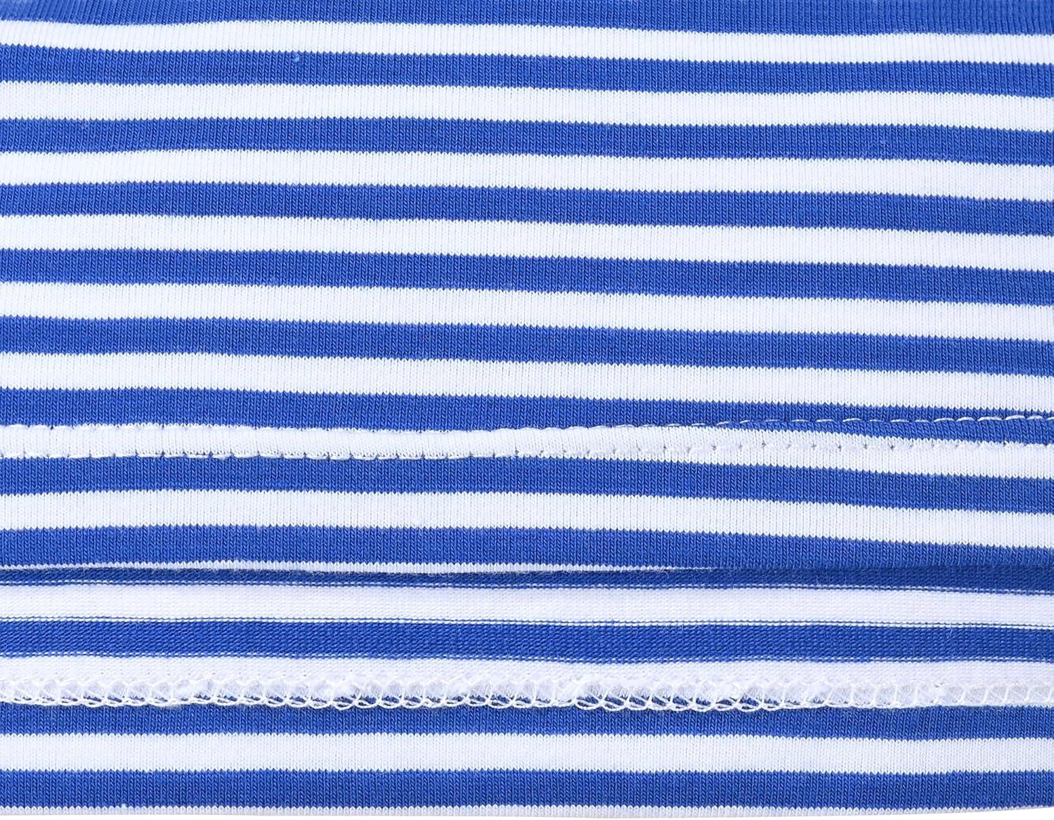 imageSunny Fashion 2 Pack Girls TShirt Top Tee Solid Striped Basic Cozy Cotton EssentialBlue Black