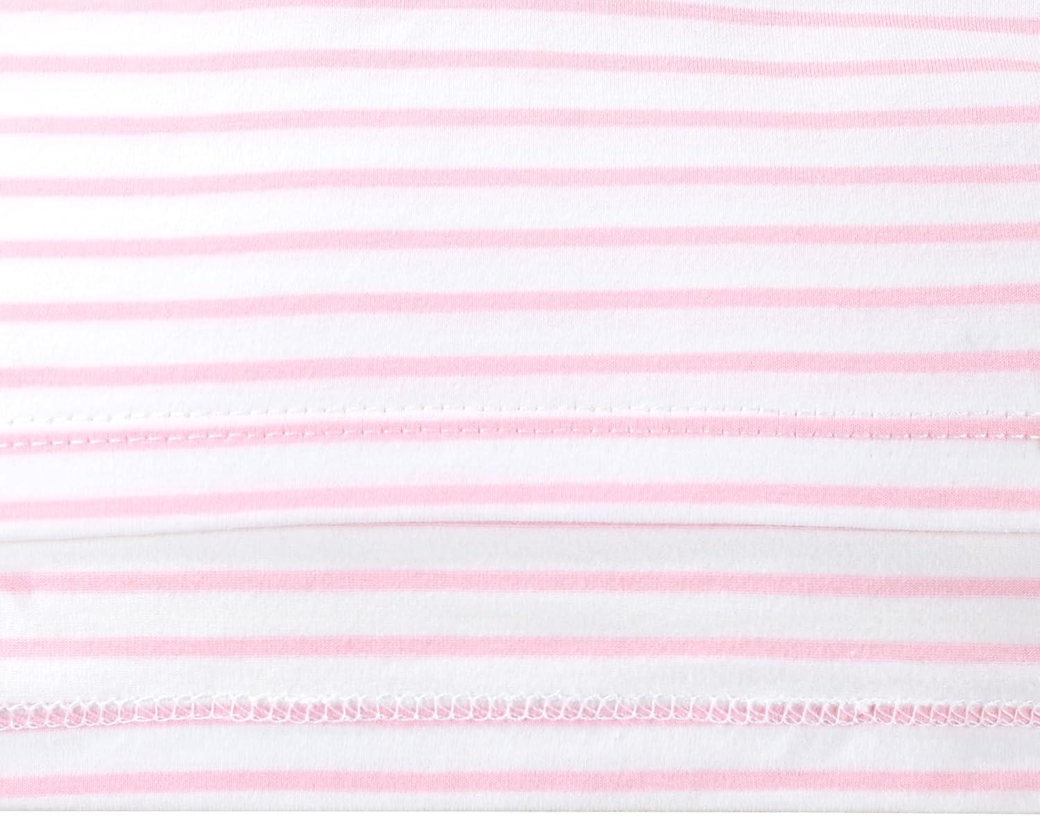 imageSunny Fashion 2 Pack Girls TShirt Top Tee Solid Striped Basic Cozy Cotton EssentialLight Pink
