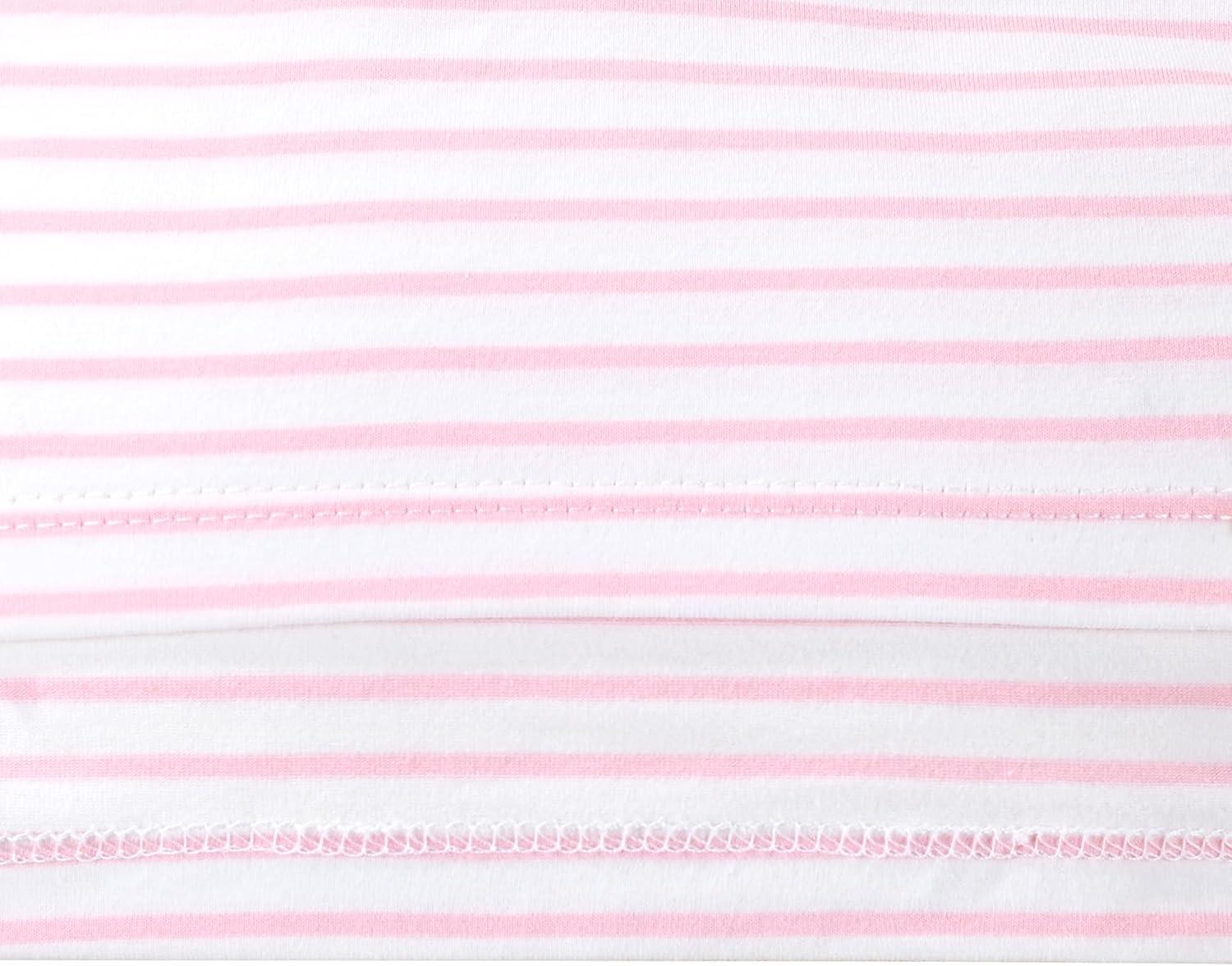 imageSunny Fashion 2 Pack Girls TShirt Top Tee Solid Striped Basic Cozy Cotton EssentialPink Purple