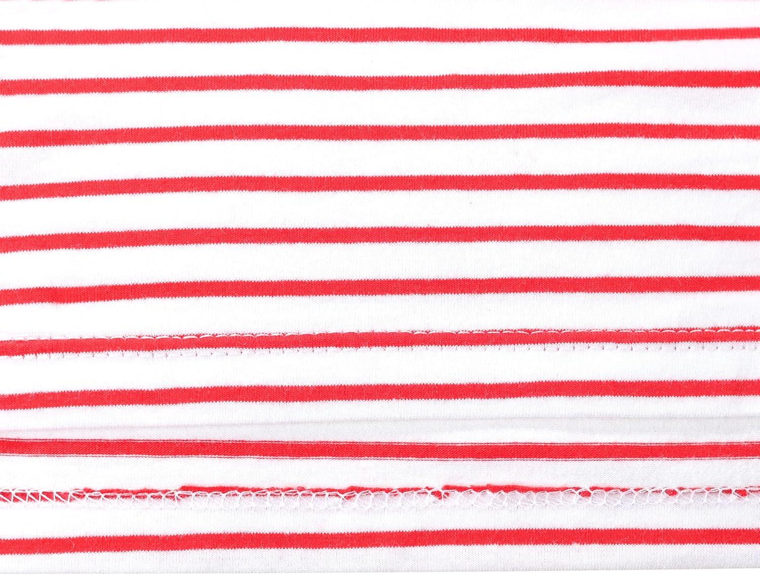 imageSunny Fashion 2 Pack Girls TShirt Top Tee Solid Striped Basic Cozy Cotton EssentialPink Red