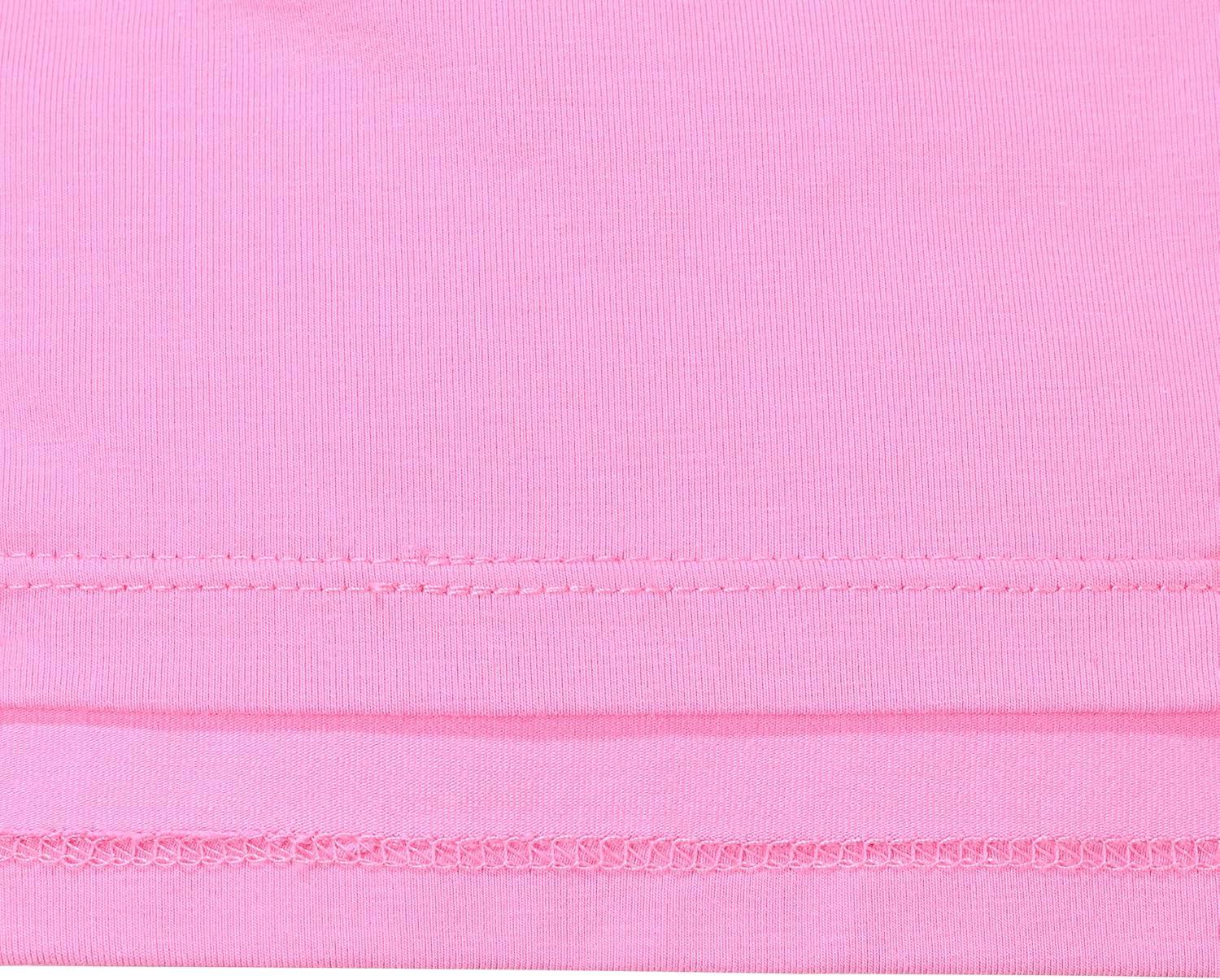 imageSunny Fashion 2 Pack Girls TShirt Top Tee Solid Striped Basic Cozy Cotton EssentialPink Red