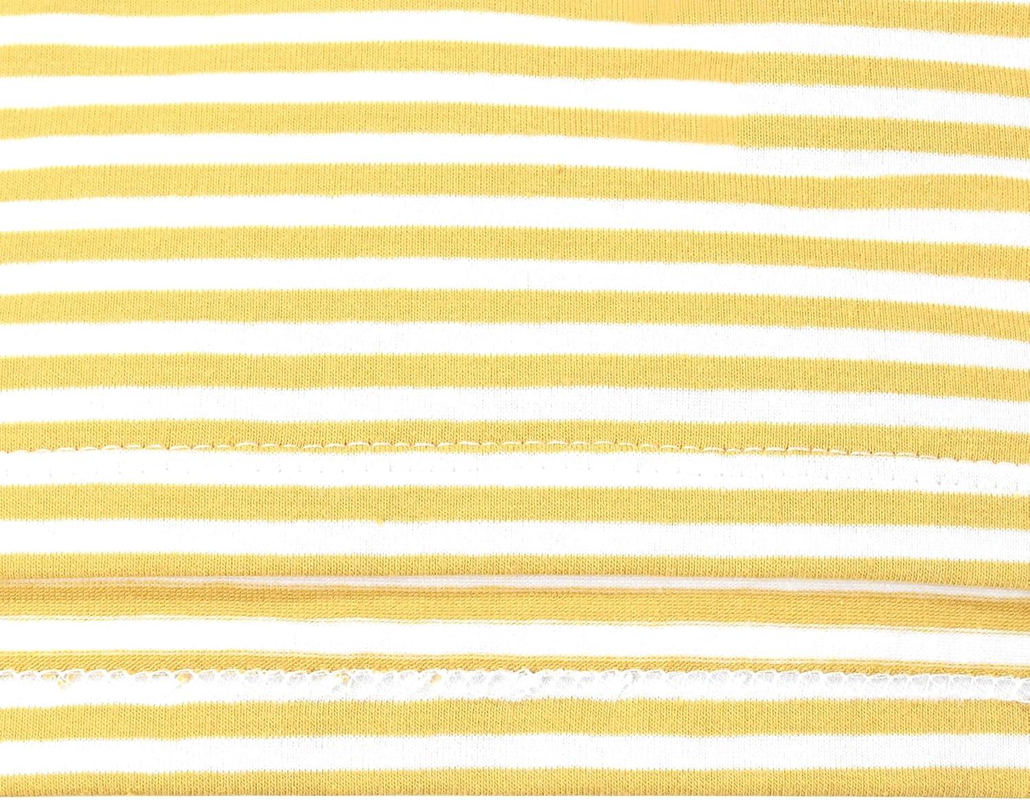 imageSunny Fashion 2 Pack Girls TShirt Top Tee Solid Striped Basic Cozy Cotton EssentialPink Yellow