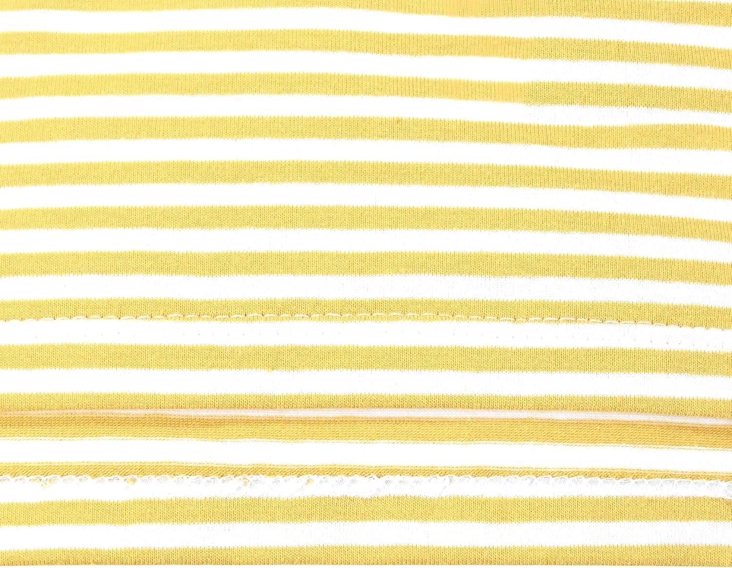 imageSunny Fashion 2 Pack Girls TShirt Top Tee Solid Striped Basic Cozy Cotton EssentialYellow Black