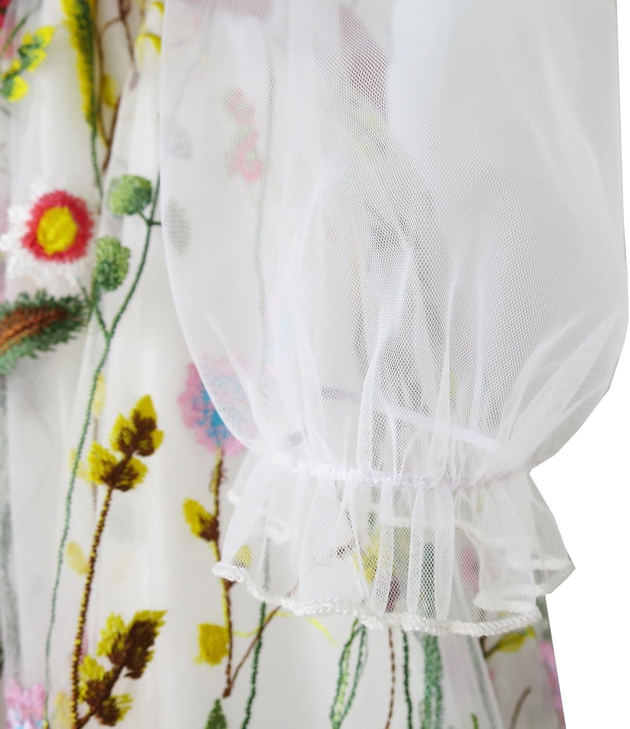 imageSunny Fashion Flower Girls Dress Embroidered Long Sleeve Party Birthday