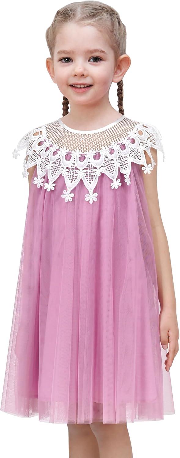 imageSunny Fashion Flower Girls Dress Halter Dress Pearl Party Wedding BirthdayPale Purple