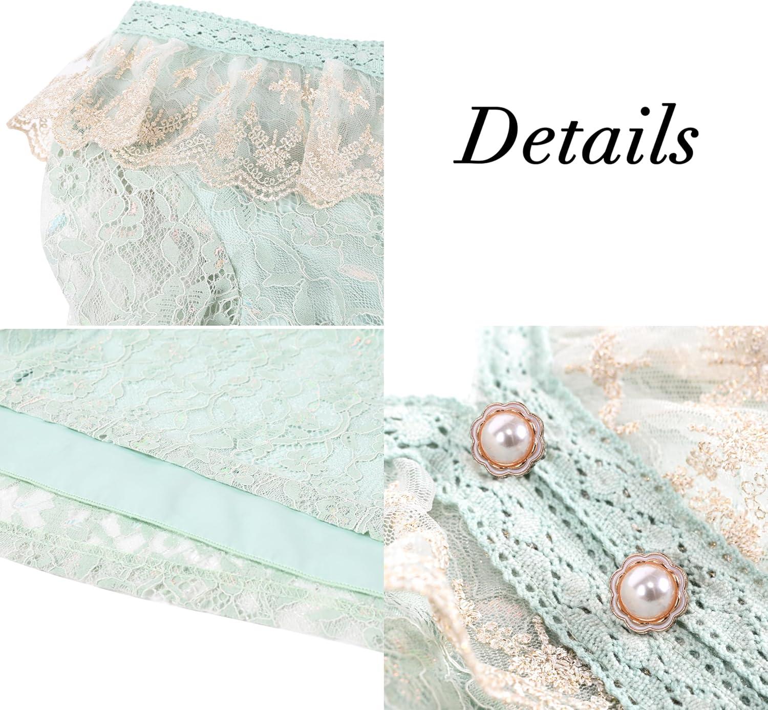 imageSunny Fashion Flower Girls Dress Lace Square Party Pageant Wedding Vintage FormalLight Green