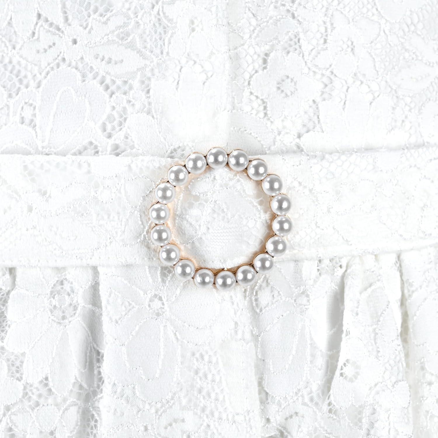 imageSunny Fashion Flower Girls Dress Lace Square Party Pageant Wedding Vintage FormalWhite Lace