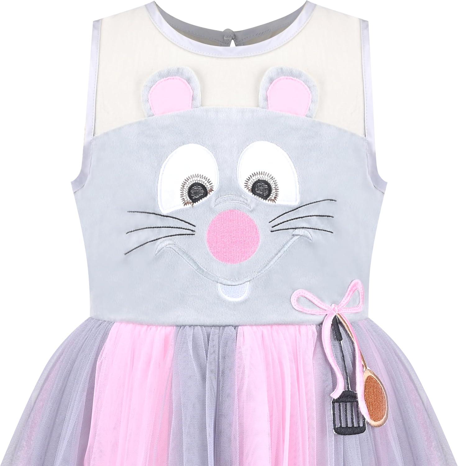 imageSunny Fashion Flower Girls Dress Unicorn Rainbow Pageant Princess PartyPink Grey Mouse