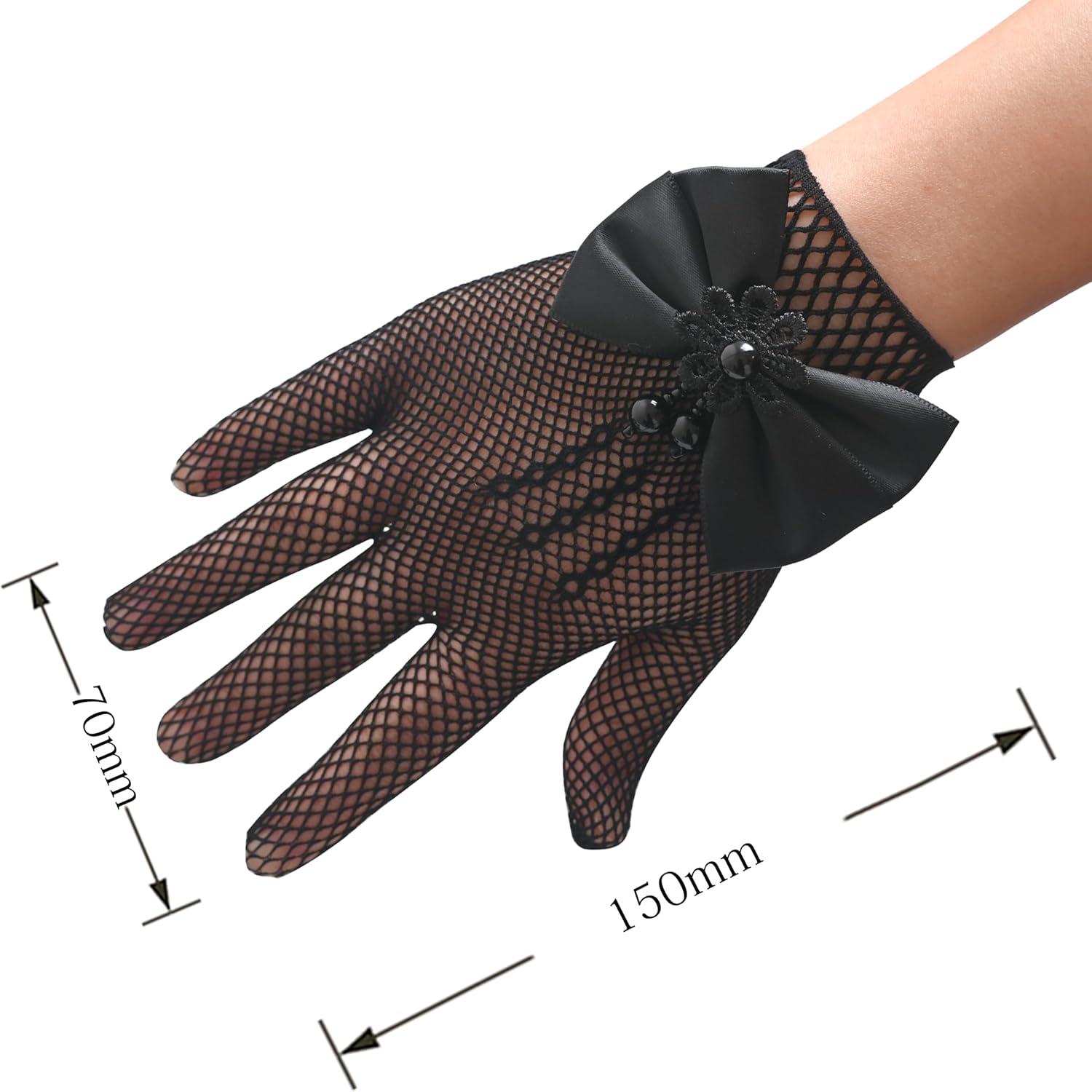 imageSunny Fashion Flower Girls Dress White Tea Party Gloves Princess Dress Size 412Black Striped