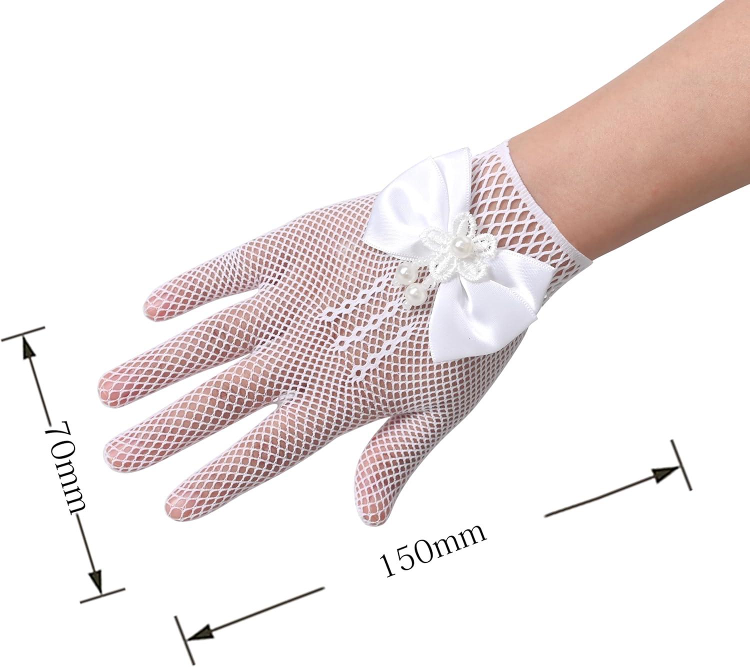 imageSunny Fashion Flower Girls Dress White Tea Party Gloves Princess Dress Size 412Blue Flower