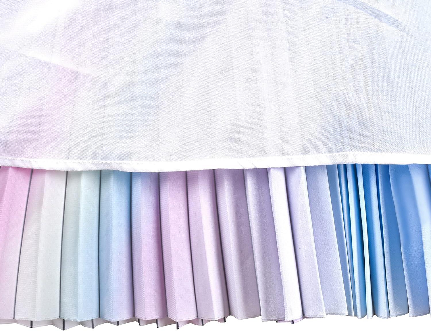 imageSunny Fashion Girls Dress 2PC Set White Floral Lace Glitter Tulle Skirt 34 SleevePurple Set