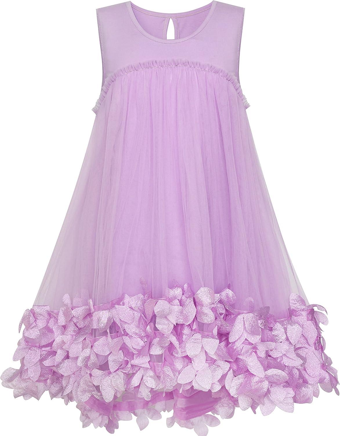 imageSunny Fashion Girls Dress Aline Cute Handbag White Princess Size 510Purple