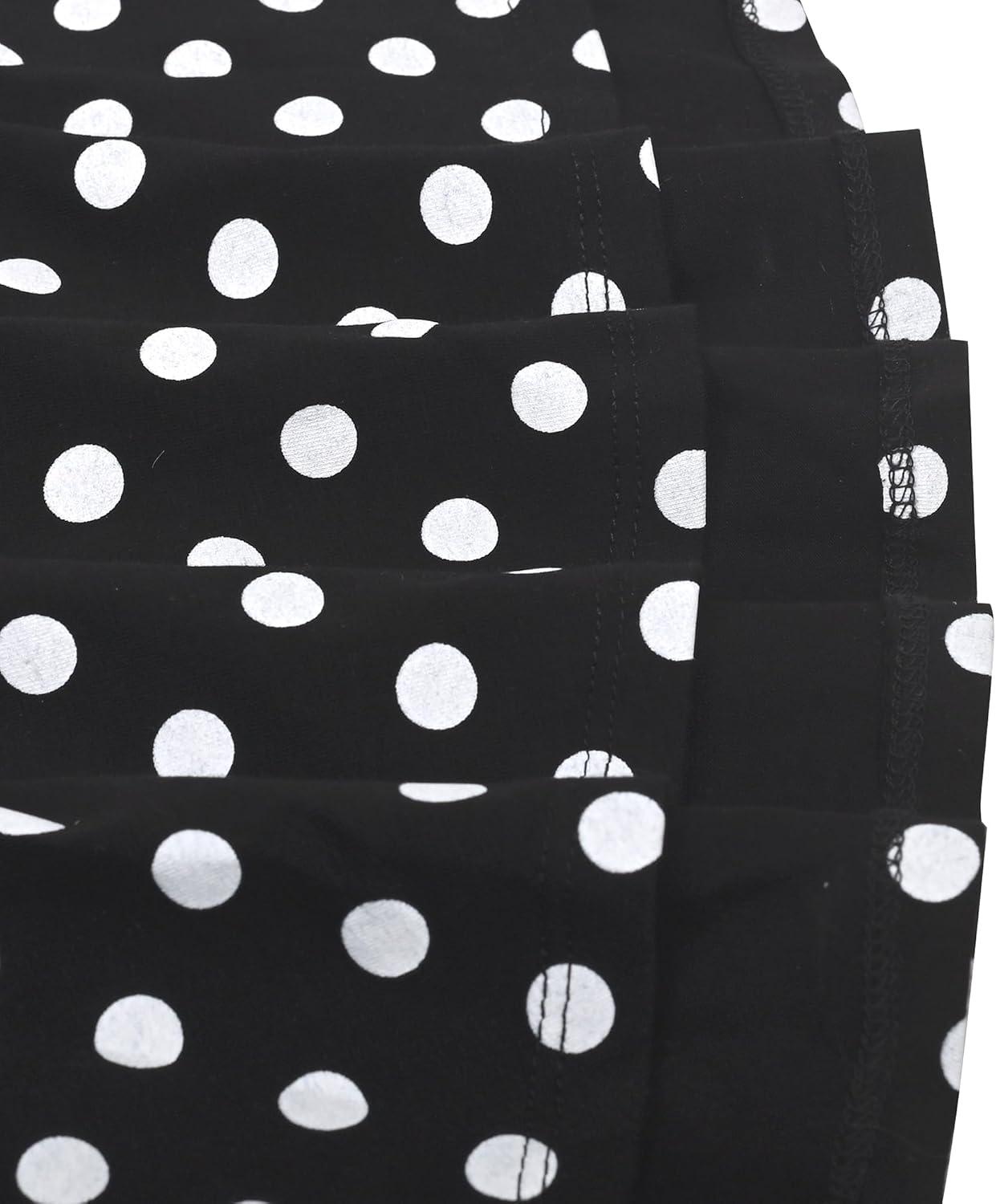 imageSunny Fashion Girls Dress Black Asymmetric Collar Knit Preppy School Family Short Sleeve CottonBlack Dot